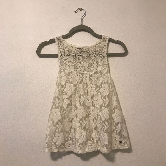 Abercrombie and Fitch White Laced Top - S - Picture 1 of 3